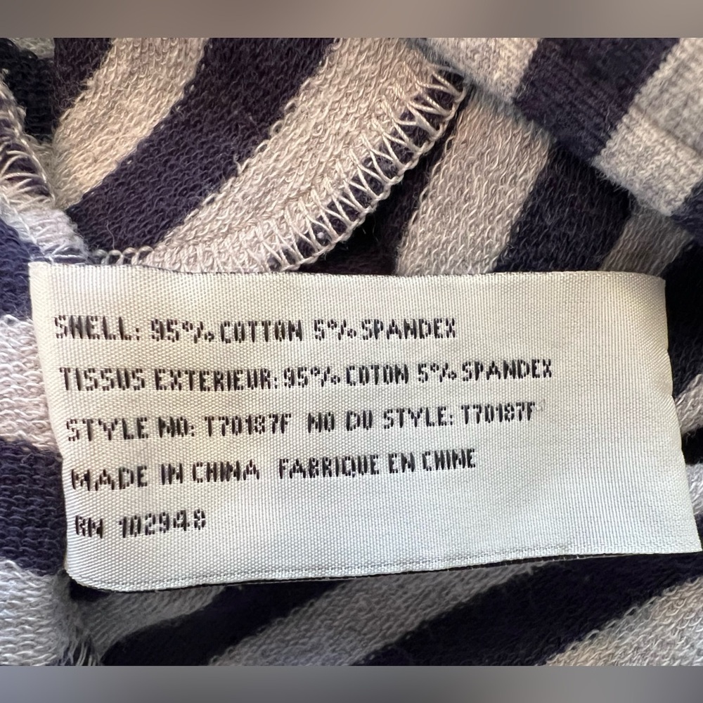Anthropologie Tulle Nautical Gray and Navy Striped Blazer Jacket Size S - Picture 4 of 6